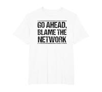 Go Ahead Blame The Network T-Shirt, Men's Big and Tall, White, 3X Tall
