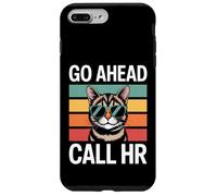 Go Ahead Call HR Funny Sarcastic Retro Cat Sunglasses Case for iPhone 7 Plus/8 Plus