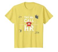Go Ahead Call HR: Try Me Sassy Office Humor Graphic T-Shirt, Kids, Lemon, 8 Years