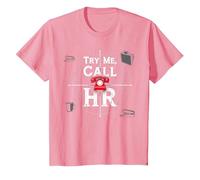 Go Ahead Call HR: Try Me Sassy Office Humor Graphic T-Shirt, Kids, Pink, 10 Years
