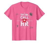 Go Ahead Call HR: Try Me Sassy Office Humor Graphic T-Shirt, Kids, Pink Heather, 8 Years