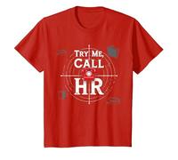 Go Ahead Call HR: Try Me Sassy Office Humor Graphic T-Shirt, Kids, Red, 8 Years