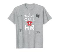 Go Ahead Call HR: Try Me Sassy Office Humor Graphic T-Shirt, Men, Heather Grey, XXL