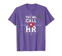 Go Ahead Call HR: Try Me Sassy Office Humor Graphic T-Shirt, Men, Purple Heather, 3XL