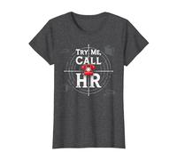 Go Ahead Call HR: Try Me Sassy Office Humor Graphic T-Shirt, Women, Dark Heather Grey, S