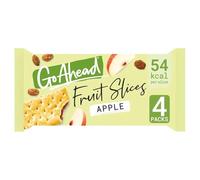 Go Ahead Crispy Fruit Slices Snack Bars 4 x 43.6g | Fruity Crispy Biscuit Bars | Low Calorie Snack Multipack | All Flavours (Apple)