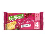 Go Ahead Crispy Fruit Slices Snack Bars 4 x 43.6g | Fruity Crispy Biscuit Bars | Low Calorie Snack Multipack | All Flavours (Cherry)