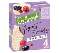Go Ahead Forest Fruit Yogurt Breaks Snack Bars, Multipack, 4 x 35.5g (5 Pack), Crispy, Yogurt, Fruit, 71 Kcal per Slice, Source of Fibre, No Artificial Colours or Flavours, Suitable for Vegetarians