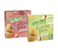 Go Ahead Fruit & Oat Bakes Bundle - 1 Box of Apple, 1 Box of Strawberry, (6 Bakes of Each Flavour, 12 in Total)