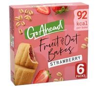 Go Ahead Strawberry Fruit & Oat Bakes Snack Bars, 6 x 25 g (Pack of 6 Bars) | Low Calorie, Only 92 Kcal Per Bar, Source of Fibre, No Artificial Colours, Great for Lunchboxes & On-the-Go