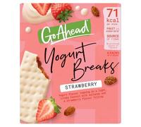 Go Ahead Strawberry Fruit Yogurt Breaks Snack Bars 4 Pack Multipack 4 x 35.5g, Crispy yogurty fruity deliciousness, 71 Kcal per slice, Source of Fibre, No artificial colours or flavours