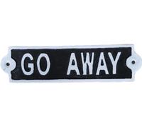Go Away Cast Iron Gate Sign | Novelty Garden Gate Plaque
