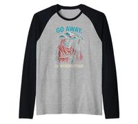 Go Away I’m Introverting Grim Reaper Cowboy Skeleton Western Raglan Baseball Tee