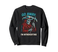 Go Away I’m Introverting Grim Reaper Cowboy Skeleton Western Sweatshirt
