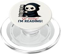 Go Away I’m Reading Cute Grim Reaper Book Lover PopSockets PopGrip for MagSafe