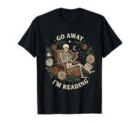 Go Away I'm Reading Librarian Skeleton Reading Book Lover T-Shirt