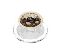 Go Away I'm Reading Skeleton Bookish Floral Dark Academia PopSockets PopGrip for MagSafe