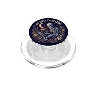 Go Away I'm Reading Skeleton Floral Dark Bookish Art Moon PopSockets PopGrip for MagSafe