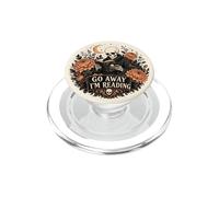 Go Away I'm Reading Skeleton Floral Moon Bookworm Fall Art PopSockets PopGrip for MagSafe