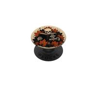 Go Away I'm Reading Skeleton Skull Fall Leaves Book Lover PopSockets Adhesive PopGrip