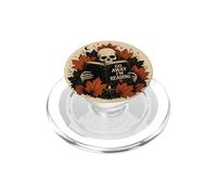 Go Away I'm Reading Skeleton Skull Fall Leaves Book Lover PopSockets PopGrip for MagSafe