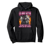 GO AWAY KITTEN DADDY GROWLS Funny Wolf Pullover Hoodie