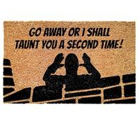 Go Away Or I Shall Taunt You A Second Time Doormat - Funny Quote Entrance Rug - Indoor Outdoor Front Door Floor Mat for Porch Patio Entryway Decoration - Durable Non Slip Rug for Home Accent