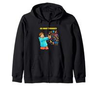 Go Away Thoughts Overthinking Mind Awareness Design Zip Hoodie