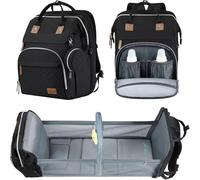 GO-BABY Baby changing bag & Mummy Shoulder Bag, Baby Diaper Backpack with Portable Changing Mat, Pacifier Holder and Stroller Straps Multi-Functional Travel Bag for Boys & Girls