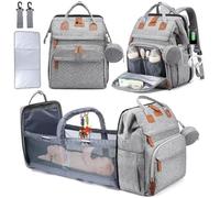 GO-BABY Baby changing bag & Mummy Shoulder Bag, Baby Diaper Backpack with Portable Changing Mat, Pacifier Holder and Stroller Straps Multi-Functional Travel Bag for Boys & Girls