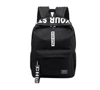 Go Bag Emergency Backpack Bag School Nylon Casual Large Capacity Color Solid Backpack Backpacks Basketball Backpack for Boys (Black, One Size)