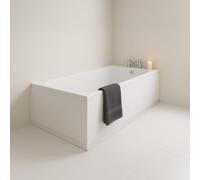 Go Bathrooms 1680mm x 745mm Single Ended Bath Super Strong Acrylic Modern White Soaking Straight Bathtub Reinforced Acrylic Bath with Adjustable Feet | Levens