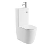 Go Bathrooms 2 in 1 Toilet & Sink Includes Chrome Cistern Button & Soft Close Toilet Seat Two Piece Ceramic Rimless Toilet & Basin Space Saver