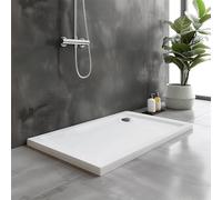 Go Bathrooms Anti Slip White Rectangle Shower Tray 1600 x 900mm Non-Slip Shower Enclosure Cubicle Low Profile Shower Tray