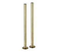 Go Bathrooms Antique Brass Radiator Pipe 300mm x 18mm Pipe Cover Collar Sleeves Brass Radiator Pipe Covers and Floor Ring