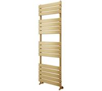 Go Bathrooms Ark Towel Rail 1600mm x 500mm Brushed Gold Bathroom Radiator Designer Heated Ladder Rail Flat Panel Heater