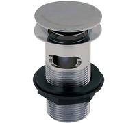 Go Bathrooms Basin Sink Waste Slotted Pop Up Sink Plug Click Clack Mechanism Push Down Sprung Design Bathroom Sink Plug for Basins With Overflow Solid Brass - Gunmetal Grey