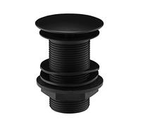 Go Bathrooms Black Basin Waste Bathroom Free Running Waste Sink Plug Durable Brass Matt Black Finish Run Free Design for Basin with No Overflow Universal Fit All Sink