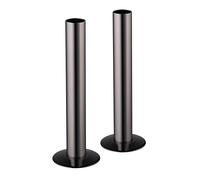 Go Bathrooms Black Radiator Pipe 130mm x 18mm Pipe Cover Collar Sleeves Brass Radiator Pipe Covers and Floor Ring