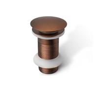 Go Bathrooms Bronze Basin Waste Unslotted Sink Plug Click Clack Mechanism Pop Up Push Down Design Bathroom Sink Plug for Basins No Overflow Solid Brass Satin Bronze