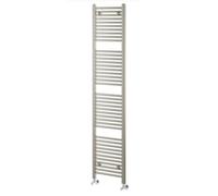 Go Bathrooms Brushed Nickel Bathroom Towel Radiator Wall Mounted Heated Towel Rail Slim Straight Ladder Design Brushed Nickel Bathroom Radiator 1800mm x 400mm | Newark