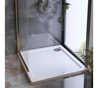 Go Bathrooms Eacon Square White Shower Tray | Low Profile Shower Tray | Acrylic Capped | Stone Resin | 760 x 760