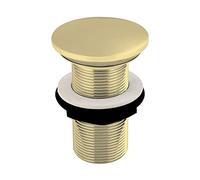 Go Bathrooms Gold Basin Waste Bathroom Free Running Waste Sink Plug Durable Brass Brushed Gold Finish Run Free Design for Basin with No Overflow Universal Fit All Sink