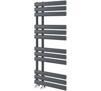 Go Bathrooms Grey Towel Radiator 1130 x 500 Heated Towel Rail Vertical Designer Bathroom Radiator Heated Ladder Rail Central Heating