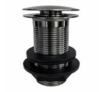 Go Bathrooms Gunmetal Basin Waste Unslotted Sink Plug Click Clack Mechanism Pop Up Push Down Design Gunmetal Grey Bathroom Sink Plug For Basins No Overflow Solid Brass