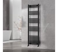 Go Bathrooms Nola Bathroom Towel Rail Heated Bathroom Radiator Wall Mounted Ladder Rail Black - 1600mm x 500mm