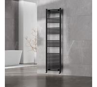 Go Bathrooms Nola Bathroom Towel Rail Heated Bathroom Radiator Wall Mounted Ladder Rail Black - 1800mm x 500mm