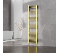 Go Bathrooms Nola Bathroom Towel Rail Heated Bathroom Radiator Wall Mounted Ladder Rail Gold - 1800mm x 500mm