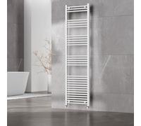 Go Bathrooms Nola Bathroom Towel Rail Heated Bathroom Radiator Wall Mounted Ladder Rail White - 1800mm x 500mm