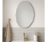 Go Bathrooms Oval Bathroom Mirror Bevelled Edge Design Wall Mounted Vanity Mirror Fixings Included Landscape or Portrait 800mm x 600mm Frameless Hallway Mirror | Leon